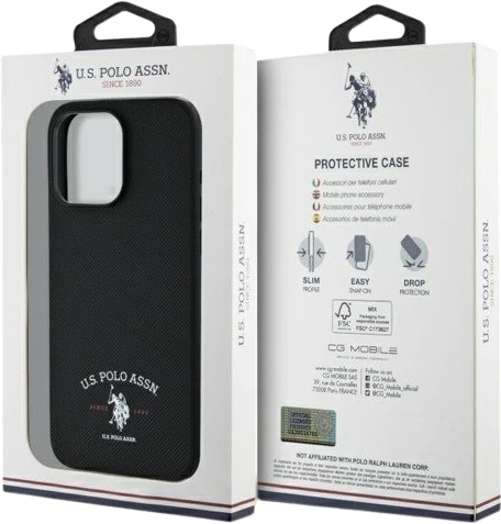 Etui U.S. Polo Printed DH Logo USHCP15XPARK do iPhone 15 Pro Max Czarne (3666339386122) - obraz 3