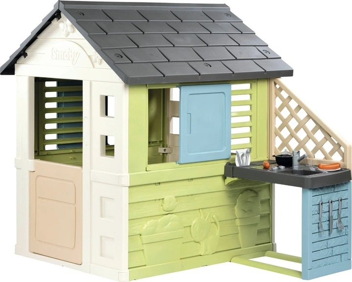 Будинок Smoby Toys Life Райдужний з літньою кухнею 145х110х127 см (3032168107380) - зображення 3