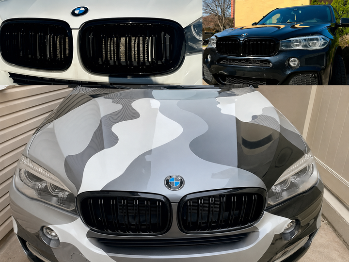Решітка радіатора M-Style чорний глянець для BMW X5 F15 X6 F16 F85 F86 2014-2018, комплект 2 шт - Фото 5 Решітка радіатора M-Style чорний глянець для BMW X5 F15 X6 F16 F85 F86 2014-2018, комплект 2 шт - зображення 5