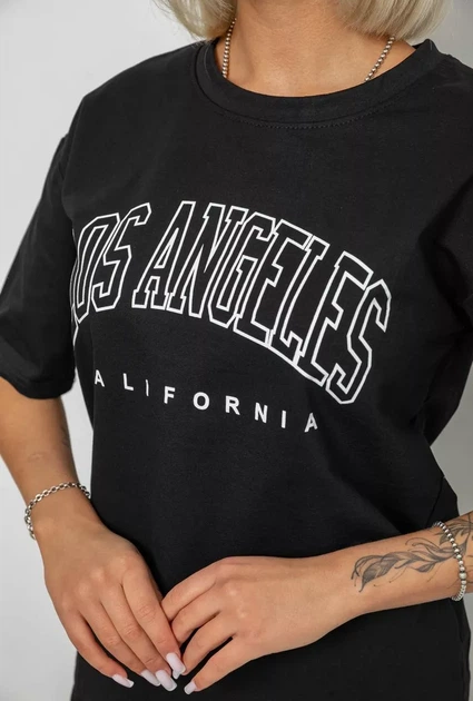 Жіночий літній костюм футболка та джогери чорний М - зображення 3