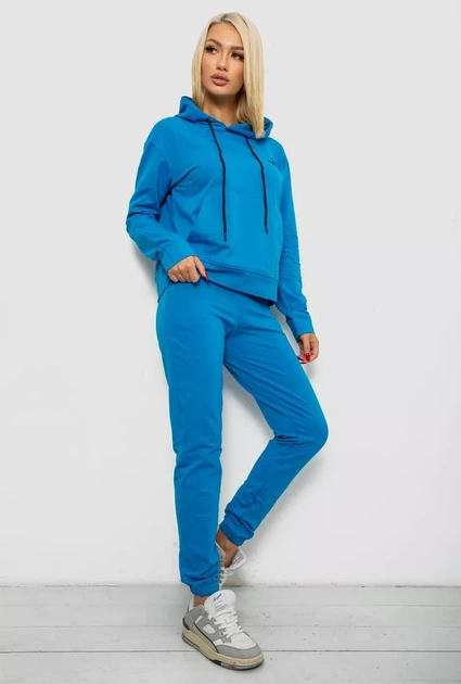 Спортивний костюм жіночий двонитка, колір синій, 214R1419-005 розмір L - зображення 5