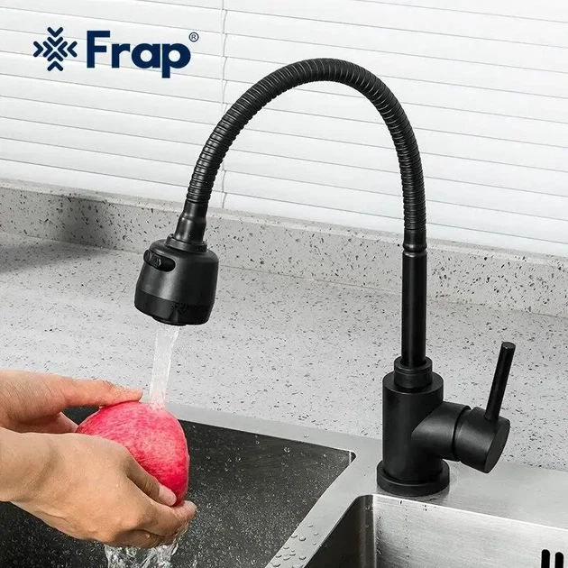Смеситель для кухни Frap F40993-6 с гибким изливом, черный - изображение 2