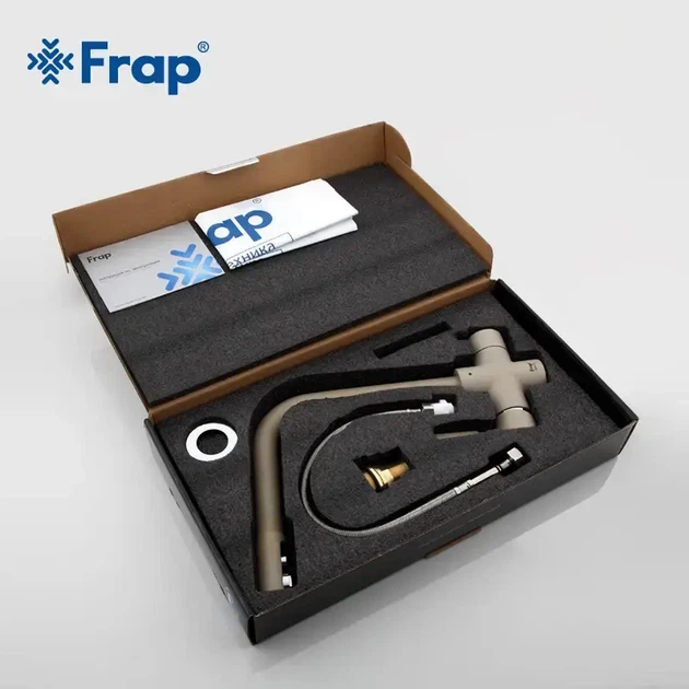 Смеситель для кухни Frap F4352-20 с подключением фильтра, бежевый - изображение 7
