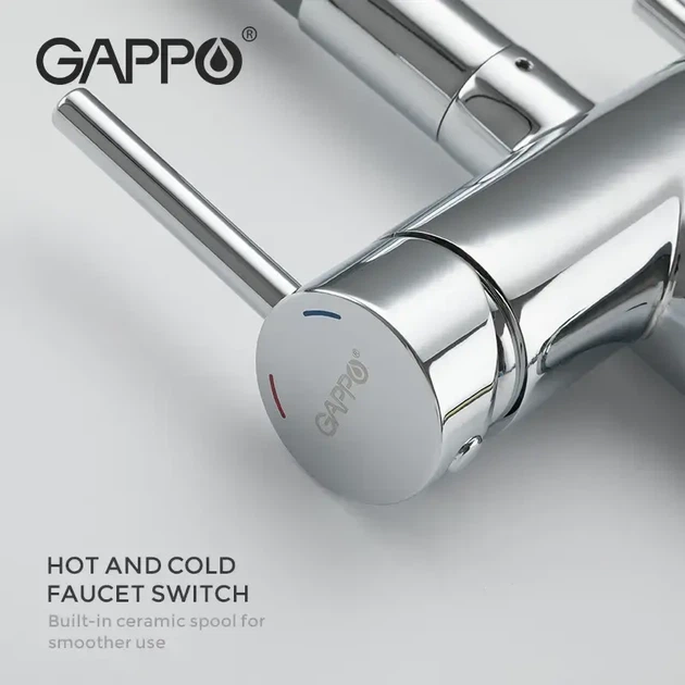 Смеситель для кухни Gappo G4398-30 двухрычажный, серый/хром - изображение 7