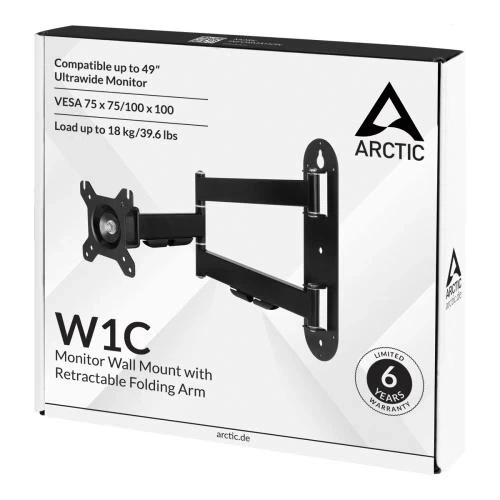 Настінне кріплення для монітора Arctic W1C, Black (AEMNT00058A) - зображення 5