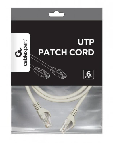 Патч-корд 0.5 м, UTP, Grey, Cablexpert, Cat.6, Cu, PVC (PP6U-CU-0.5M) - Фото 2 Патч-корд 0.5 м, UTP, Grey, Cablexpert, Cat.6, Cu, PVC (PP6U-CU-0.5M) - зображення 2