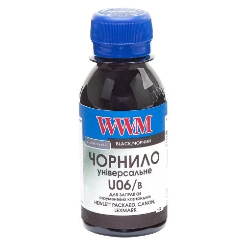 Чернила универсальные WWM Canon / HP / Lexmark, Black, 100 мл, водорастворимые (U06/B-2) - Фото 1 Чернила универсальные WWM Canon / HP / Lexmark, Black, 100 мл, водорастворимые (U06/B-2) - изображение 1