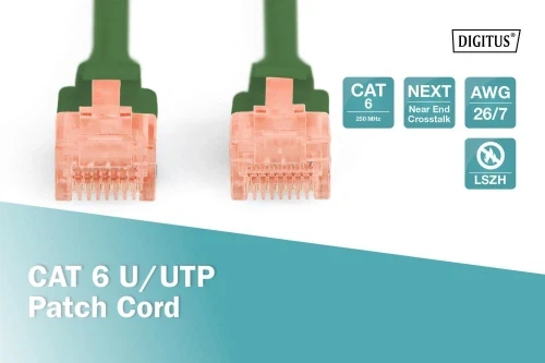Патч-корд 10 м, UTP, Green, Digitus, Cat.6, Cu, LSZH (DK-1617-100/G) - изображение 4