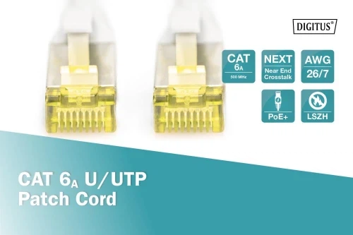 Патч-корд 0.5 м, UTP, Grey, Digitus, Cat.6a, Cu, LSZH (DK-1613-A-005) - изображение 2