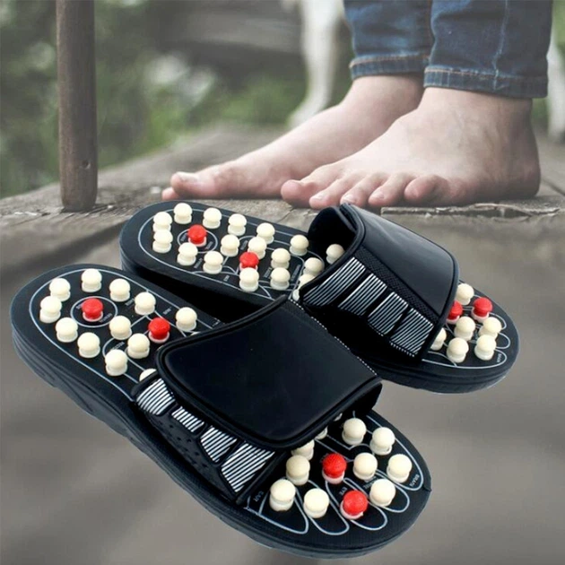 Рефлекторные массажные тапочки Massage Slipper NJ-498 для массажа ступней размер 44-45 черные - Фото 4 Рефлекторные массажные тапочки Massage Slipper NJ-498 для массажа ступней размер 44-45 черные - изображение 4