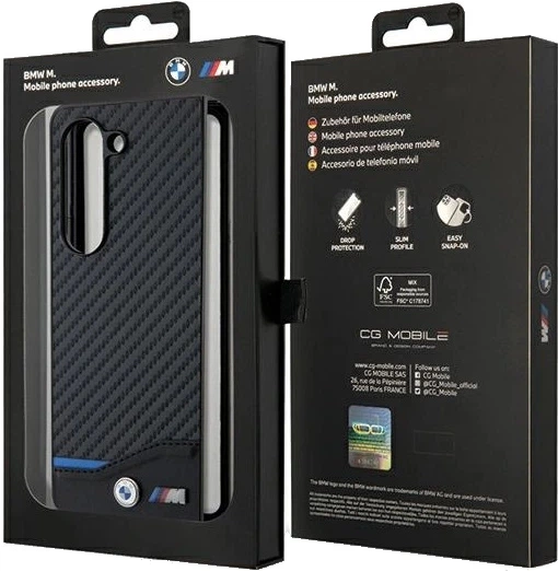Etui BMW Leather Carbon BMHCZFD522NBCK do Samsung Z Fold5 F964 Czarne (3666339174088) - obraz 2