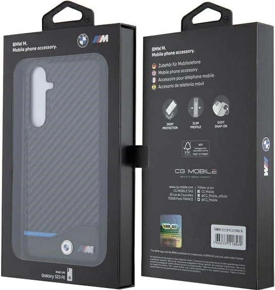 Etui BMW Leather Carbon BMHCS23FE22NBCK do Samsung S23 FE S711 Czarne (3666339218560) - obraz 3