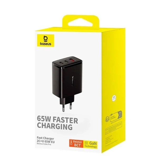 Сетевое зарядное устройство Baseus Cube Pro Fast Charger 2Type-C+USB 65W P10152301113-00 Black - изображение 10