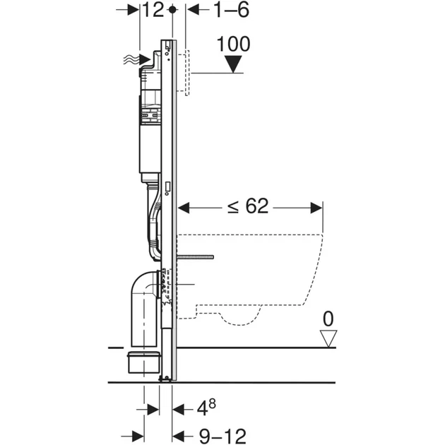 Инсталляция для унитаза с смывающим бачком Geberit Duofix Basic 458.103.00.2 с креплением (2в1) - Фото 5 Инсталляция для унитаза с смывающим бачком Geberit Duofix Basic 458.103.00.2 с креплением (2в1) - изображение 5