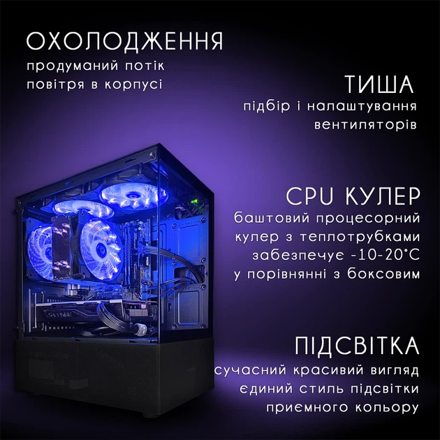 Компьютер VSIM зборка v4 -- AMD Ryzen 5 3500X / RAM 16 Gb DDR4 / SSD 512Gb / AMD RX580 8Gb синий - Фото 3 Компьютер VSIM зборка v4 -- AMD Ryzen 5 3500X / RAM 16 Gb DDR4 / SSD 512Gb / AMD RX580 8Gb синий - изображение 3