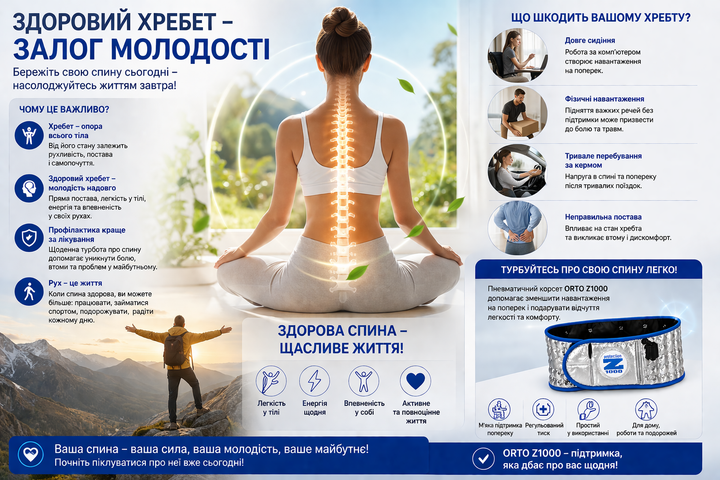 Корсет для спины Orto Protection System | Пневматический, анатомический, для ежедневного ношения - изображение 6