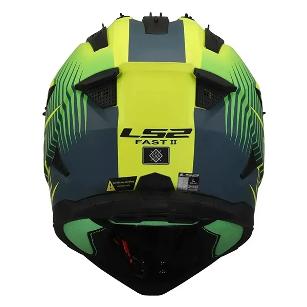 Мотошолом LS2 MX708 Fast 2 Duck Matt Hi-Vis Green Hi-Vis Yellow - M - зображення 5