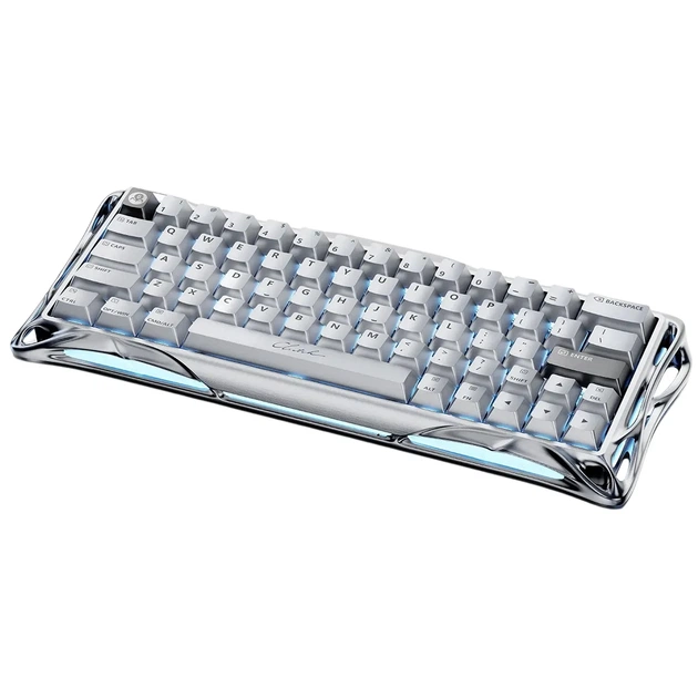 Клавіатура магнітна GravaStar Mercury V60 Pro 60keys, GravaStar Blackcore, USB-A, 8k, RGB, Chrome Silver (GSV60PRO_XTAL_SLV) - изображение 2