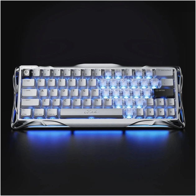 Клавіатура магнітна GravaStar Mercury V60 Pro 60keys, GravaStar Blackcore, USB-A, 8k, RGB, Chrome Silver (GSV60PRO_XTAL_SLV) - изображение 5