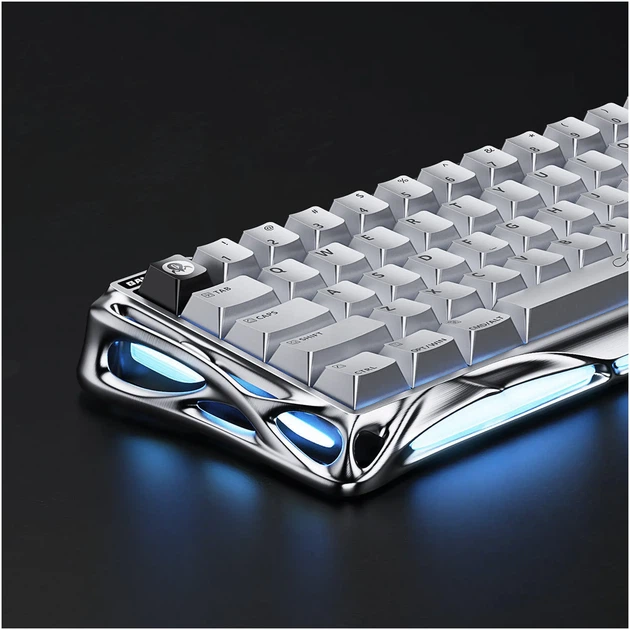 Клавіатура магнітна GravaStar Mercury V60 Pro 60keys, GravaStar Blackcore, USB-A, 8k, RGB, Chrome Silver (GSV60PRO_XTAL_SLV) - изображение 6