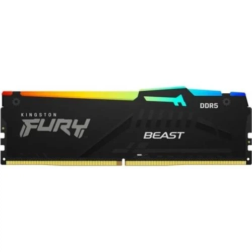 Пам'ять 16Gb DDR5, 5600 MHz, Kingston Fury Beast RGB, Black, 36-38-38, 1.25V, з радіатором (KF556C36BBEA-16) - изображение 2