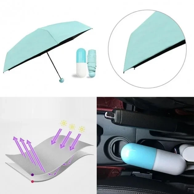Мини-зонт в капсуле Capsule Umbrella в футляре механический - изображение 12