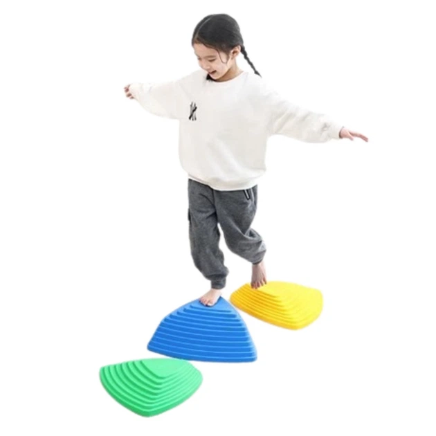 Ścieżka sensoryczna LEAN Toys kamienie równoważne 6 elementów Różnokolorowa (714221) (5905991067719) - obraz 2