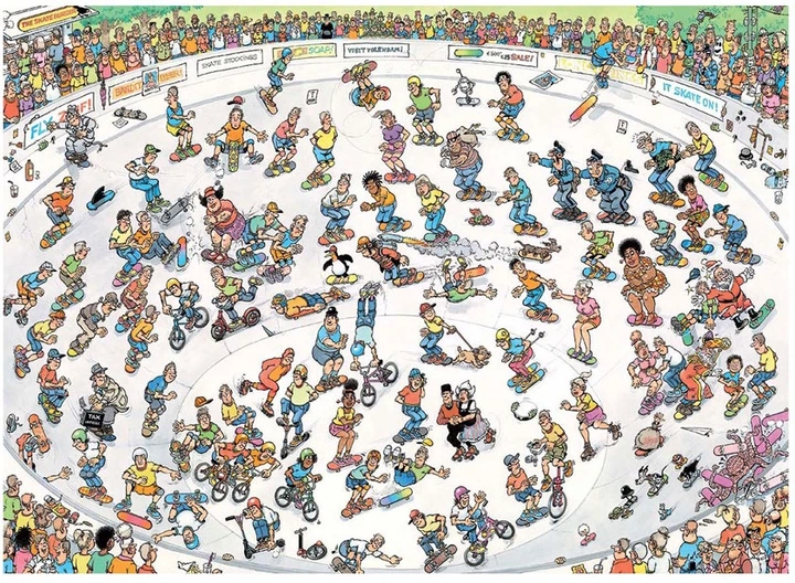 Puzzle Jumbo Jan van Haasteren Riding the Skate Bowl 1000 elementów 1110100323 (8710126003459) - obraz 2
