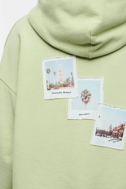 Чоловіче салатове худі Oversized Polaroid H Preach XS 206162 - зображення 4
