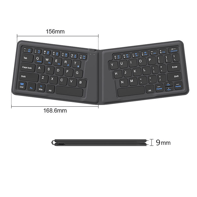 Беспроводная складная Bluetooth-клавиатура BOW Hangshi HB188S-Y, совместимая с iPad, планшетами, телефонами и компьютерами, универсальная клавиатура Magic Control, офисная клавиатура, 64 клавиши, минималистичная версия. - зображення 4