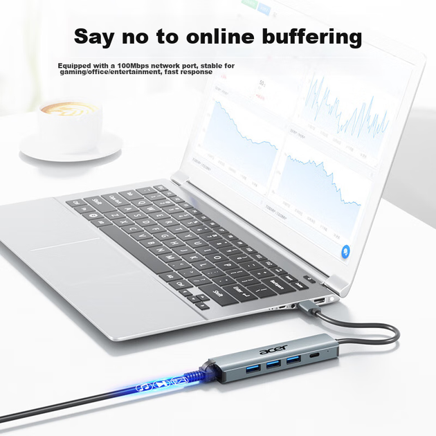 Адаптер Acer Type-C/USB на Ethernet, концентратор-розгалужувач, концентратор-спліттер, мережевий кабель для ноутбука, адаптер RJ45, конвертер, док-станція розширення для робочого столу - Фото 2 Адаптер Acer Type-C/USB на Ethernet, концентратор-розгалужувач, концентратор-спліттер, мережевий кабель для ноутбука, адаптер RJ45, конвертер, док-станція розширення для робочого столу - изображение 2
