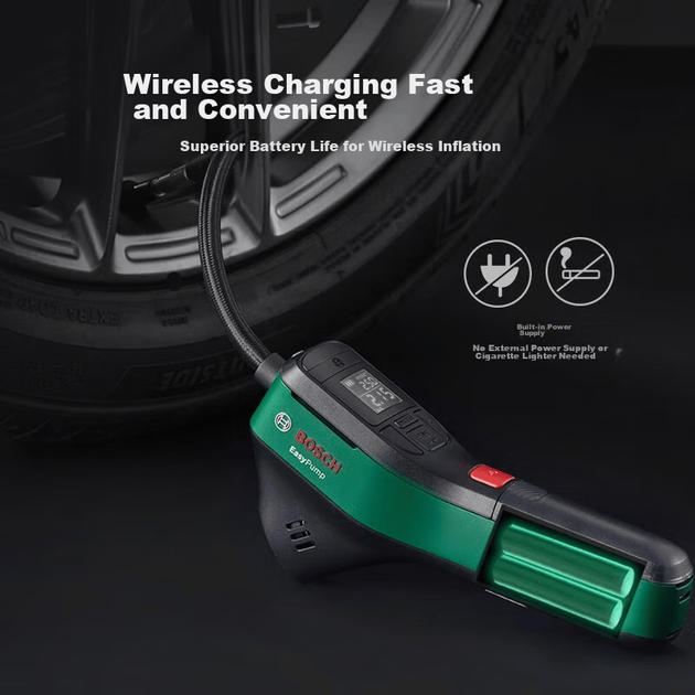 Автомобільний повітряний насос BOSCH для седанів та легкових автомобілів, потужний одноциліндровий портативний велосипедний насос - зображення 4