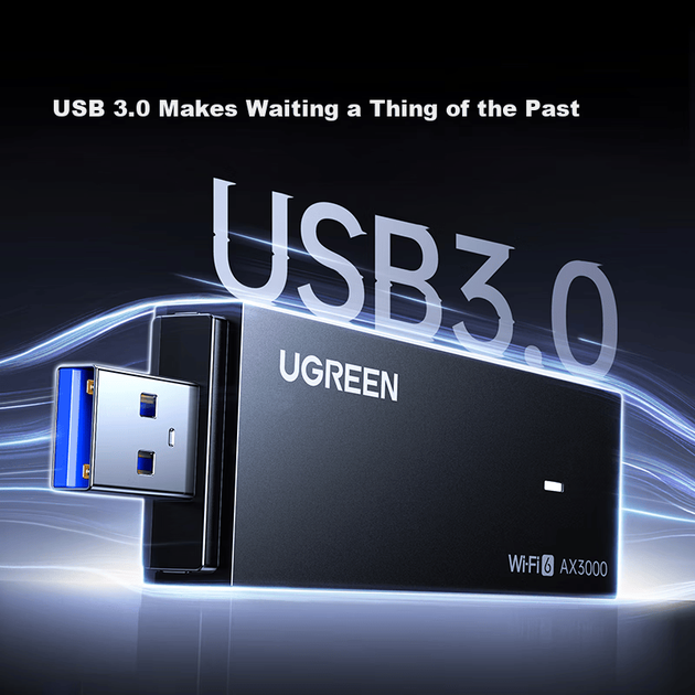 Беспроводной сетевой адаптер UGREEN USB, WiFi 6 Gigabit, двухдиапазонная сетевая карта AX3000 5G, беспроводной сетевой приемник для настольных компьютеров и ноутбуков, интеллектуальная розетка. - изображение 3
