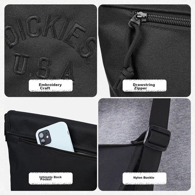 Сумка через плечо Dickies, нагрудная, с несколькими отделениями, из брезента - изображение 4