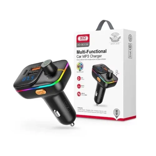 ФМ-Модулятор XO BCC09 Smart Bluetooth MP3 with TF card slot +PD 25W Чорний - изображение 3