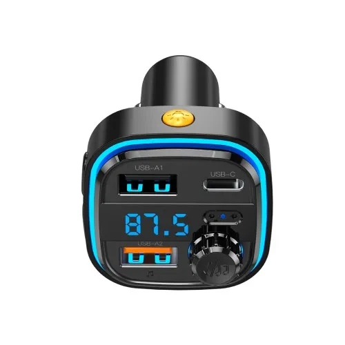 ФМ-модулятор XO BCC08 MP3 5V/3.1A Car Charger with Ambient Light Чорний - изображение 6