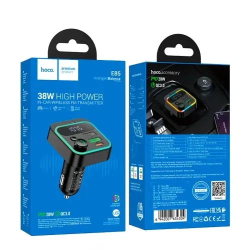 FM-модулятор Hoco E85 PD20W+QC3.0 - Фото 2 FM-модулятор Hoco E85 PD20W+QC3.0 - изображение 2