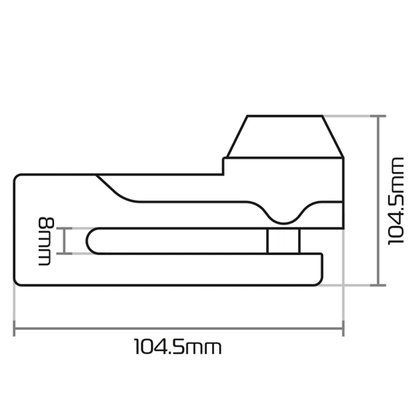 Замок Oxford Titan 10mm Pin Disc Lock Yellow - зображення 2