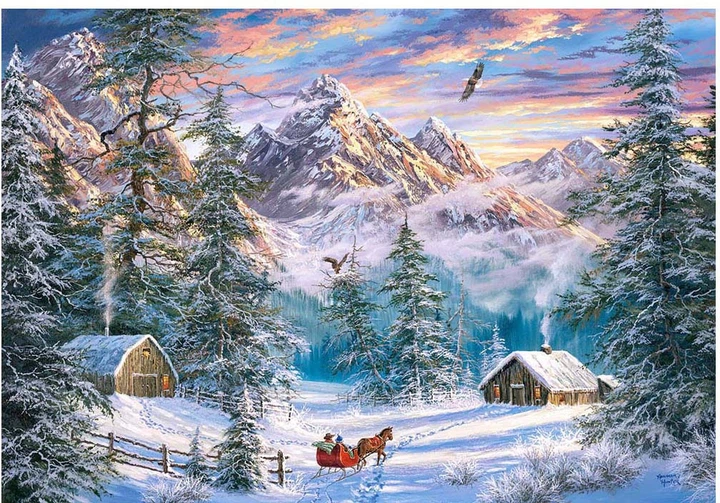 Puzzle Castorland Mountain Christmas 1000 elementów C-104680-2 (5904438104680) - obraz 2