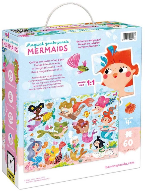 Puzzle Banana Panda Magical Jumbo Mermaids 60 elementów 49259 (5902983492597) - obraz 3