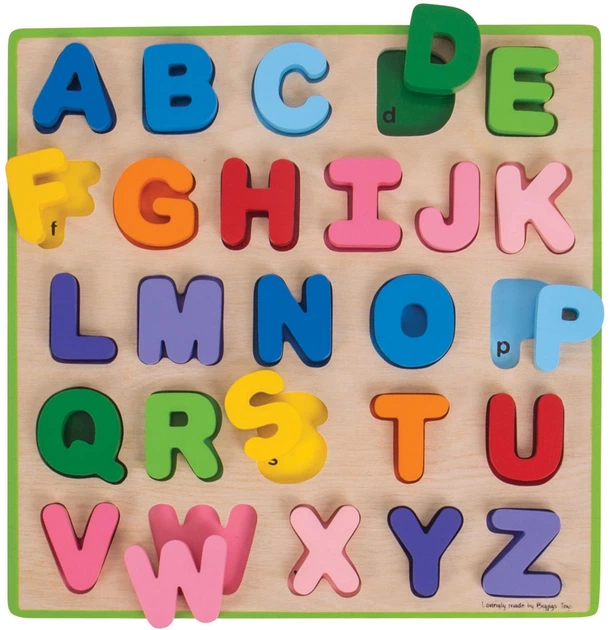 Układanka drewniana Bigjigs Toys Alfabet 26 elementów BB055 (691621160558) - obraz 2