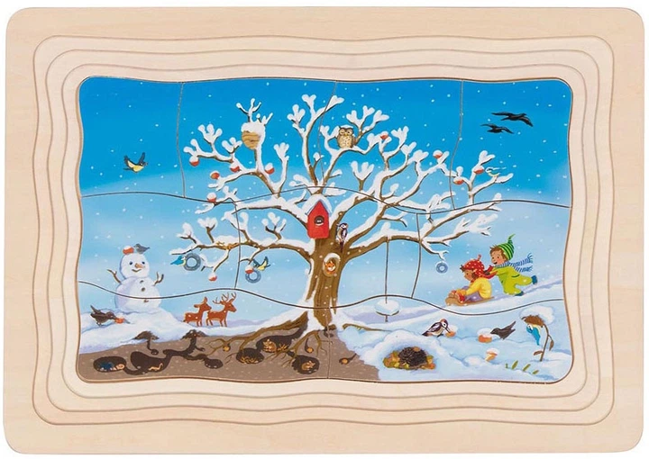 Układanka drewniana Goki My Apple Tree warstwowa 47 elementów 57346 (4013594573467) - obraz 4