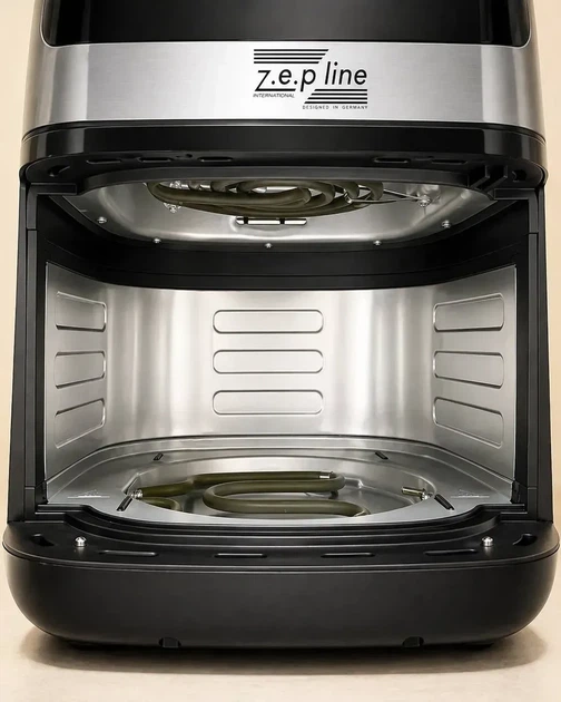 Сенсорный аэрогриль на 5.5 литров с формой для запеканок Zepline 2200W, Компактная аэрофритюрница для небольшой кухни ZP-00351 - изображение 3