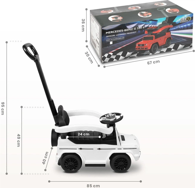 Jeździk Toyz Mercedes G350 D Biały (5908310390109) - obraz 14