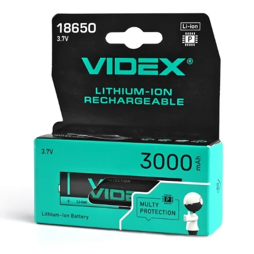Аккумулятор Videx 18650 3000 mAh 3.7V Li-ion, литий-ионный, перезаряжаемый, с защитой - Фото 1 Аккумулятор Videx 18650 3000 mAh 3.7V Li-ion, литий-ионный, перезаряжаемый, с защитой - изображение 1