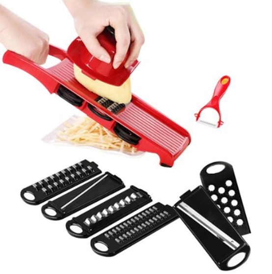 Овочерізка - мультислайсер Mandoline Slicer 6 in 1 · Тертка – шатківниця для овочів та фруктів з контейнером 52789/10 - Фото 5 Овочерізка - мультислайсер Mandoline Slicer 6 in 1 · Тертка – шатківниця для овочів та фруктів з контейнером 52789/10 - зображення 5