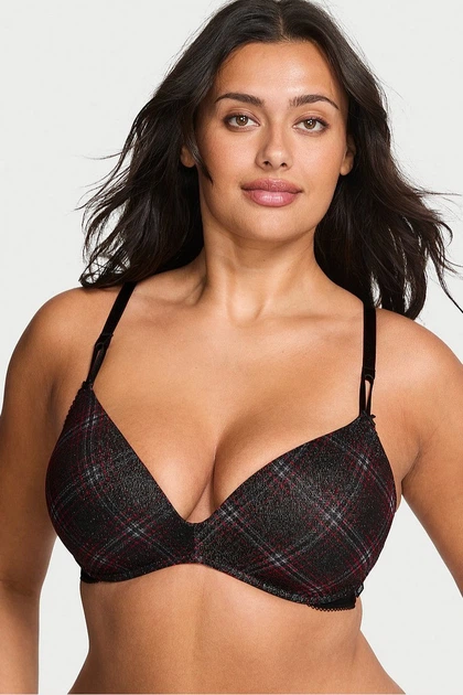 Комплект белья: бюстгальтер push-up и трусики стринг Victoria's Secret 75A/S Черный (144641) - Фото 5 Комплект белья: бюстгальтер push-up и трусики стринг Victoria's Secret 75A/S Черный (144641) - изображение 5