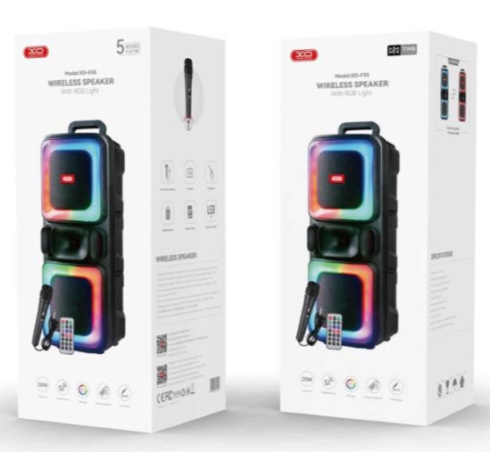 Портативна колонка XO F55 Boat Double 20W Bluetooth 5.0 RGB караоке мікрофон + пульт - Фото 4 Портативна колонка XO F55 Boat Double 20W Bluetooth 5.0 RGB караоке мікрофон + пульт - зображення 4