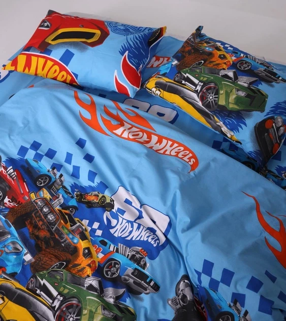 Постільна білизна бязь Хот Вілз Hot Wheels 150х215 см (70х70 наволочки) EG7977D - Фото 4 Постільна білизна бязь Хот Вілз Hot Wheels 150х215 см (70х70 наволочки) EG7977D - зображення 4