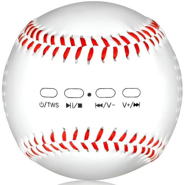 Портативна колонка Music Angel Baseball Ball 6W White (5905923645190) - зображення 2